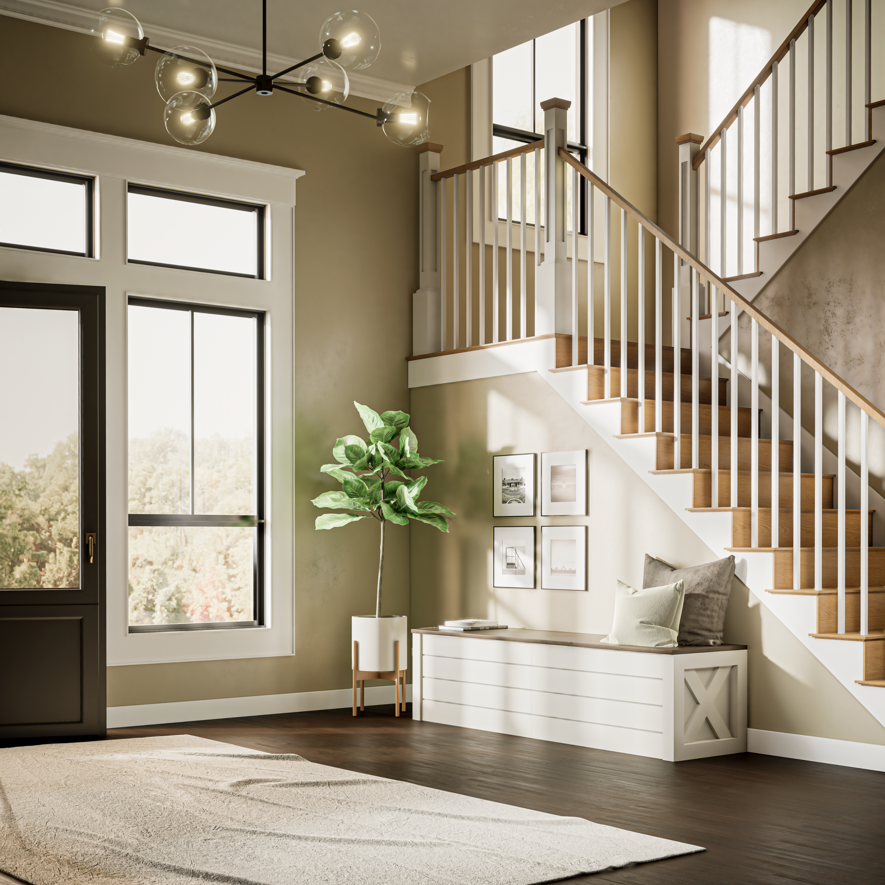 Custom Shiplap Straight Bench – Tailored Farmhouse Seating