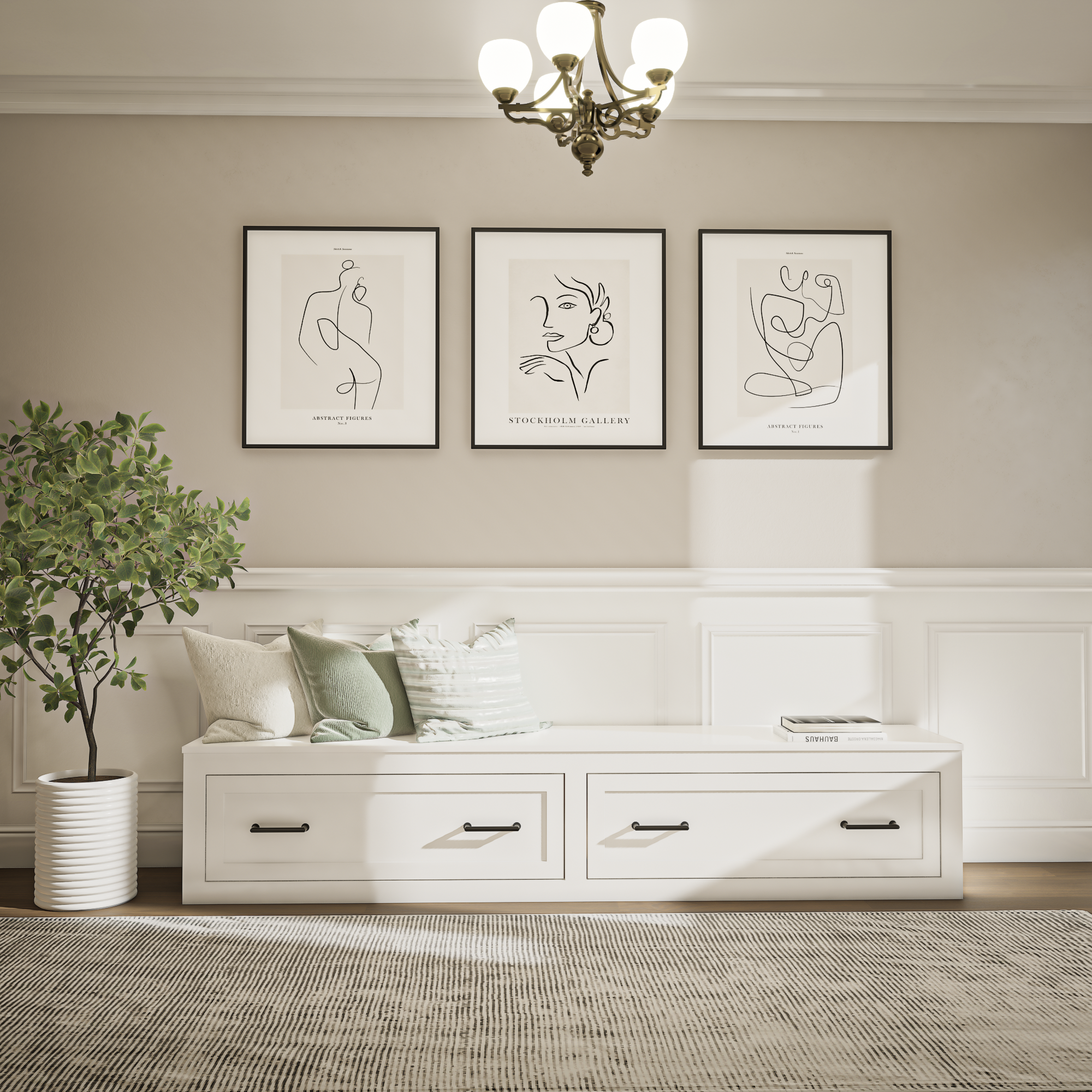 Custom Shaker Straight Bench with Drawers – Made to Fit & Organize