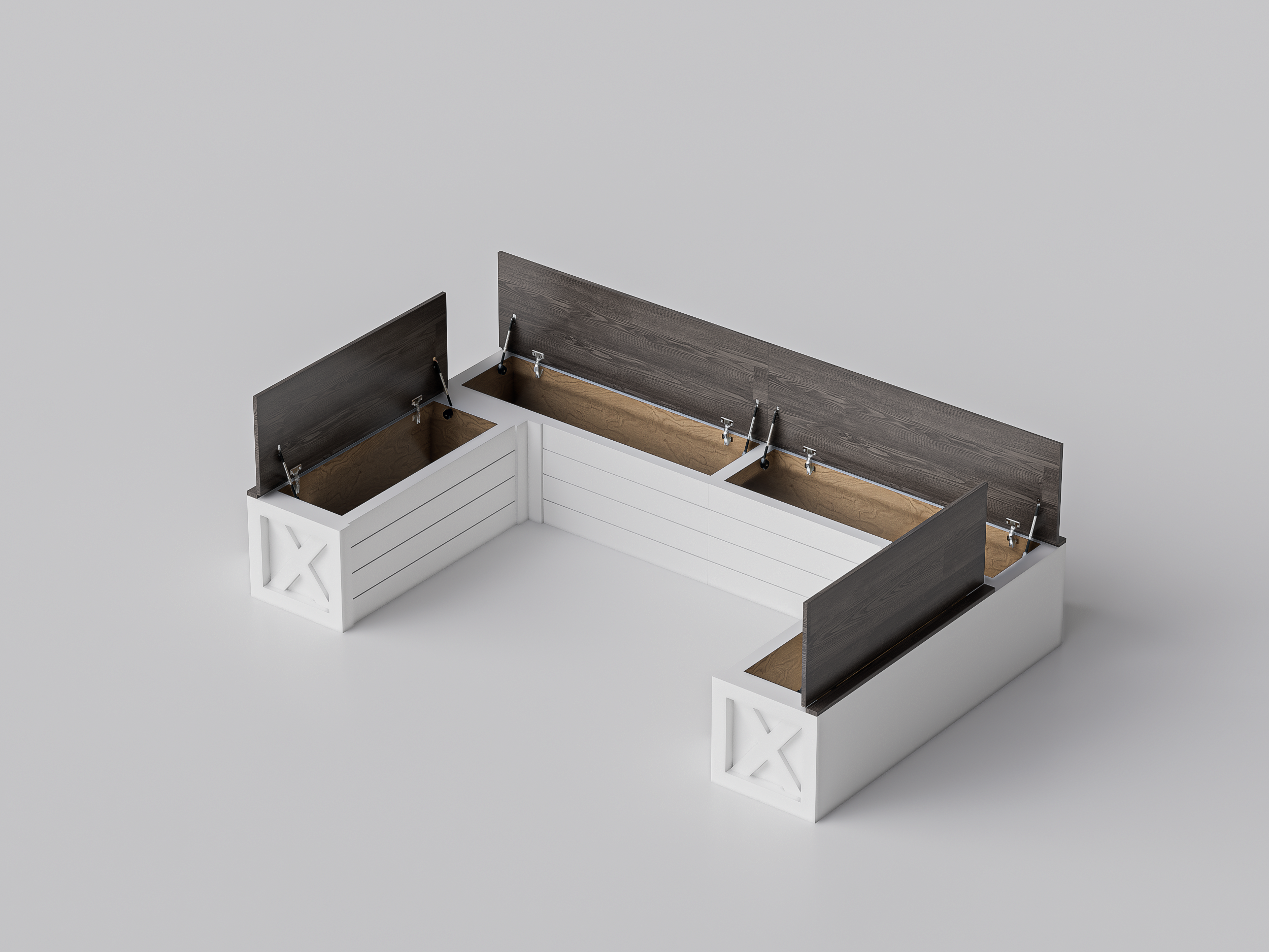 U-Shape Bench, Shiplap Style