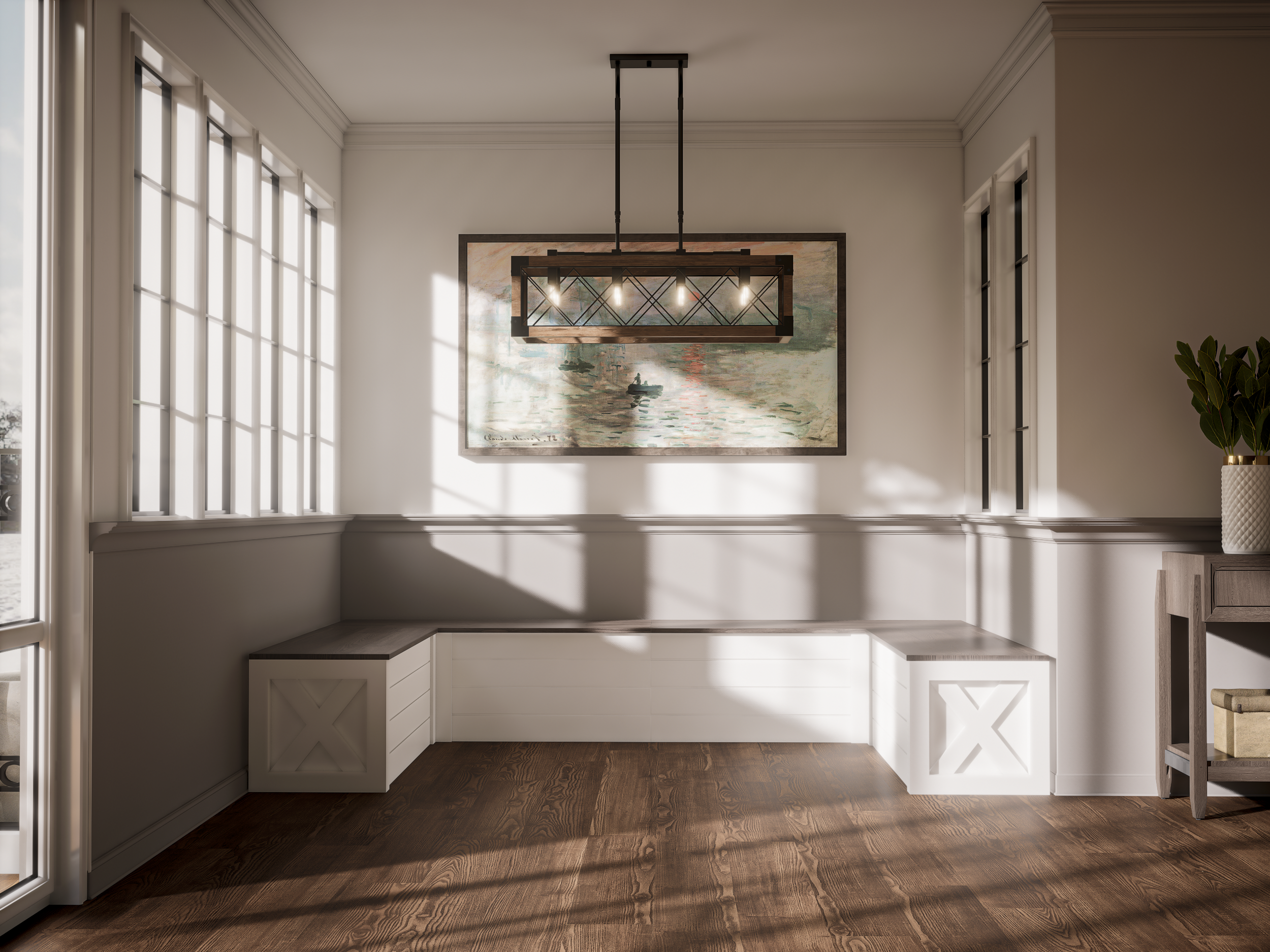 U-Shape Bench, Shiplap Style