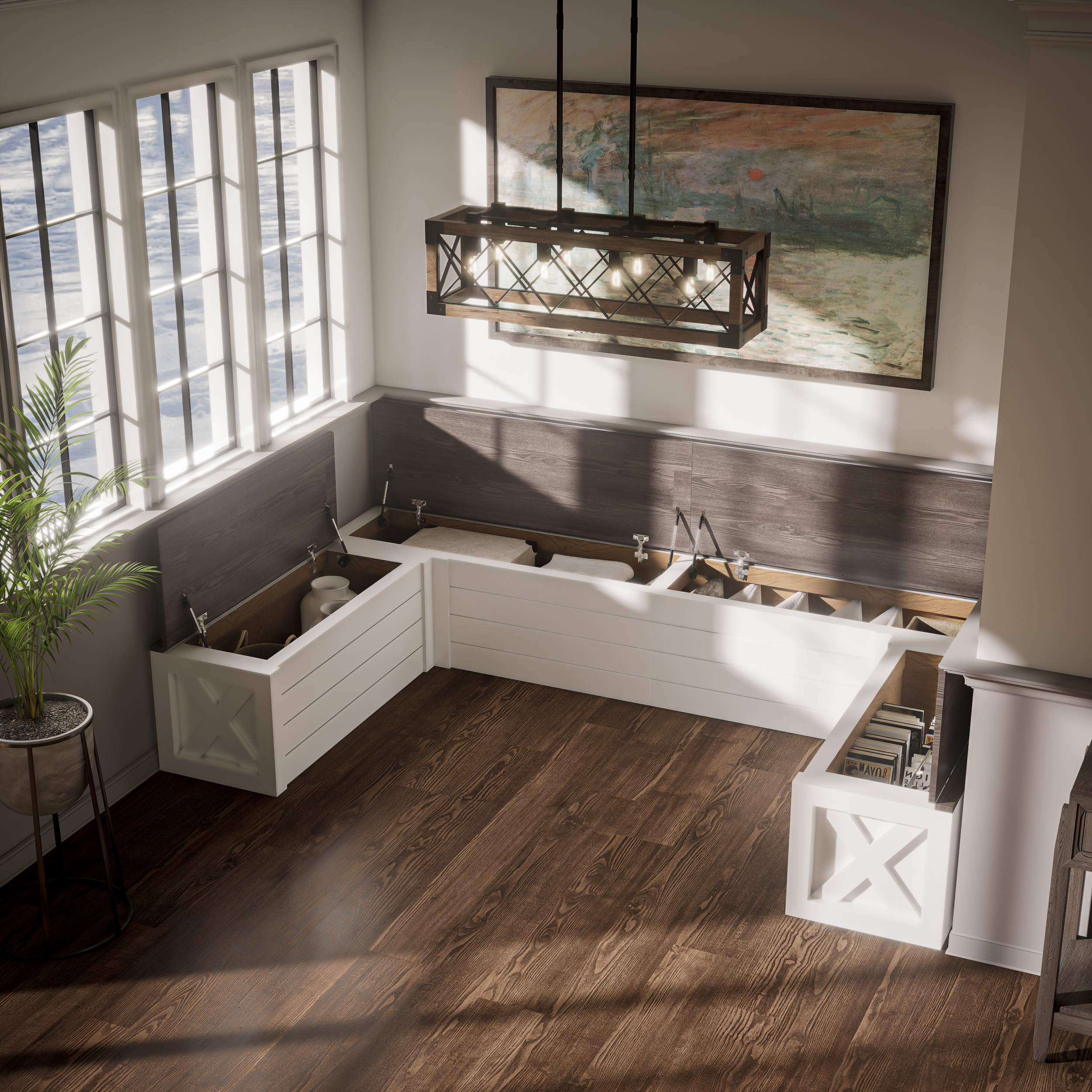 U-Shape Bench, Shiplap Style