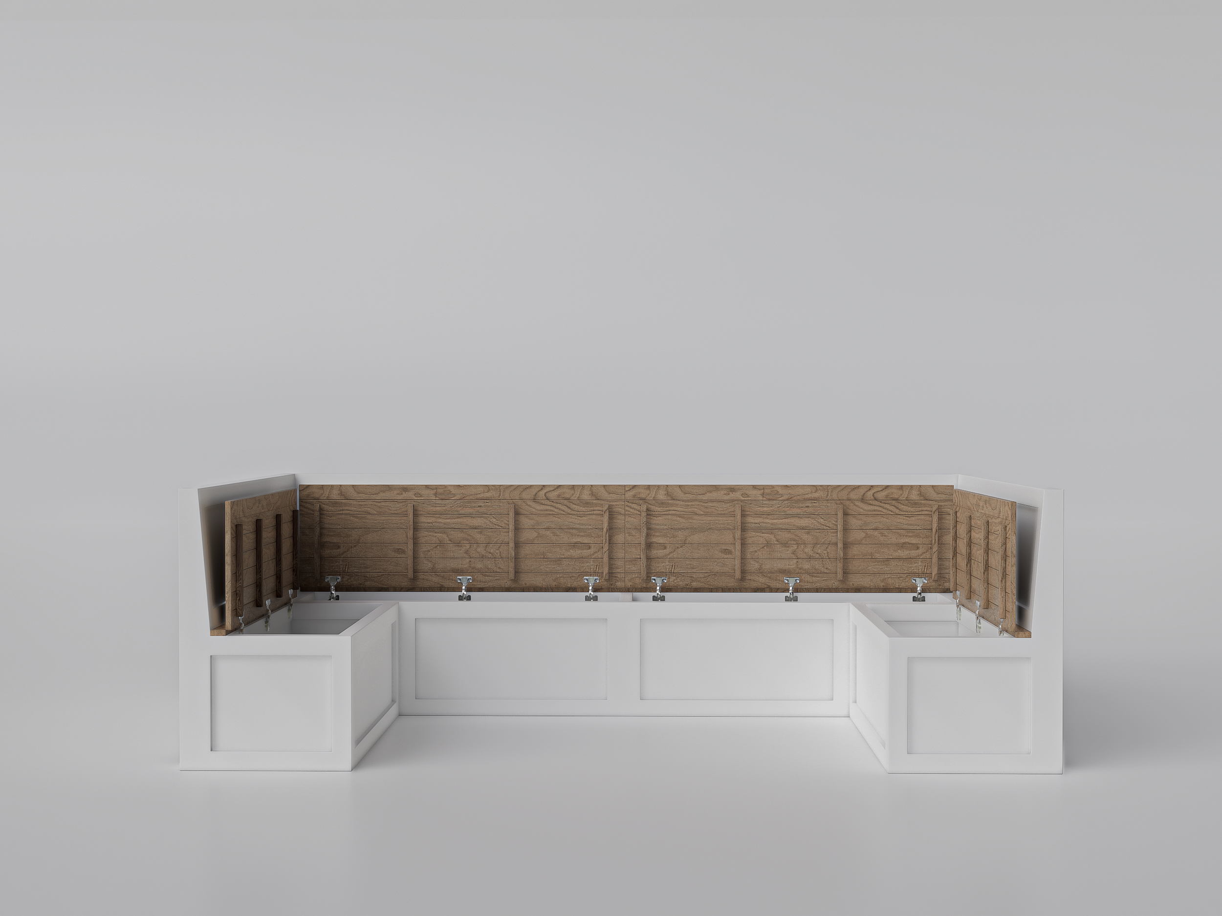 Shaker Style U bench with Storage A