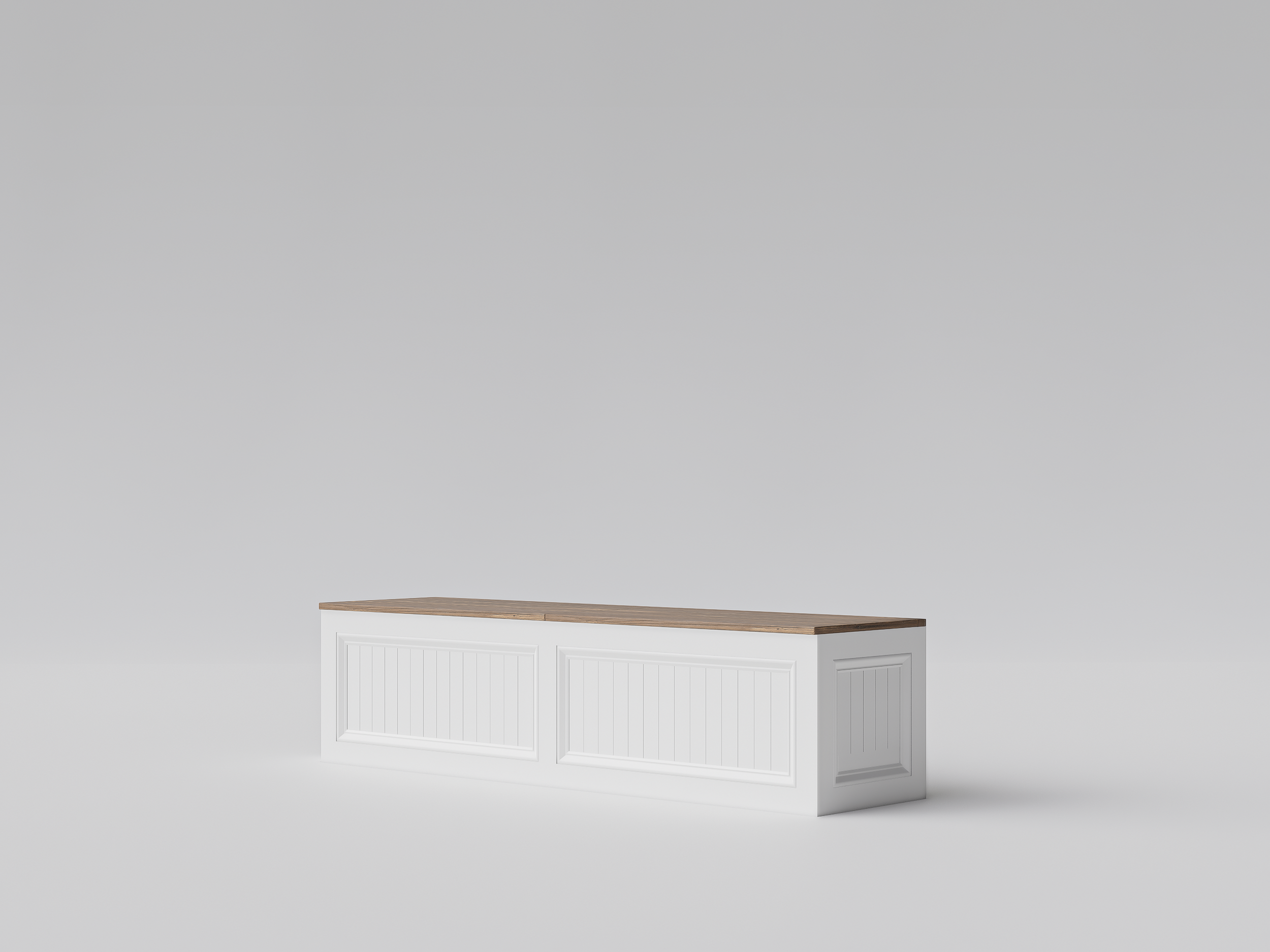 Traditional Farm Straight Bench with Storage A