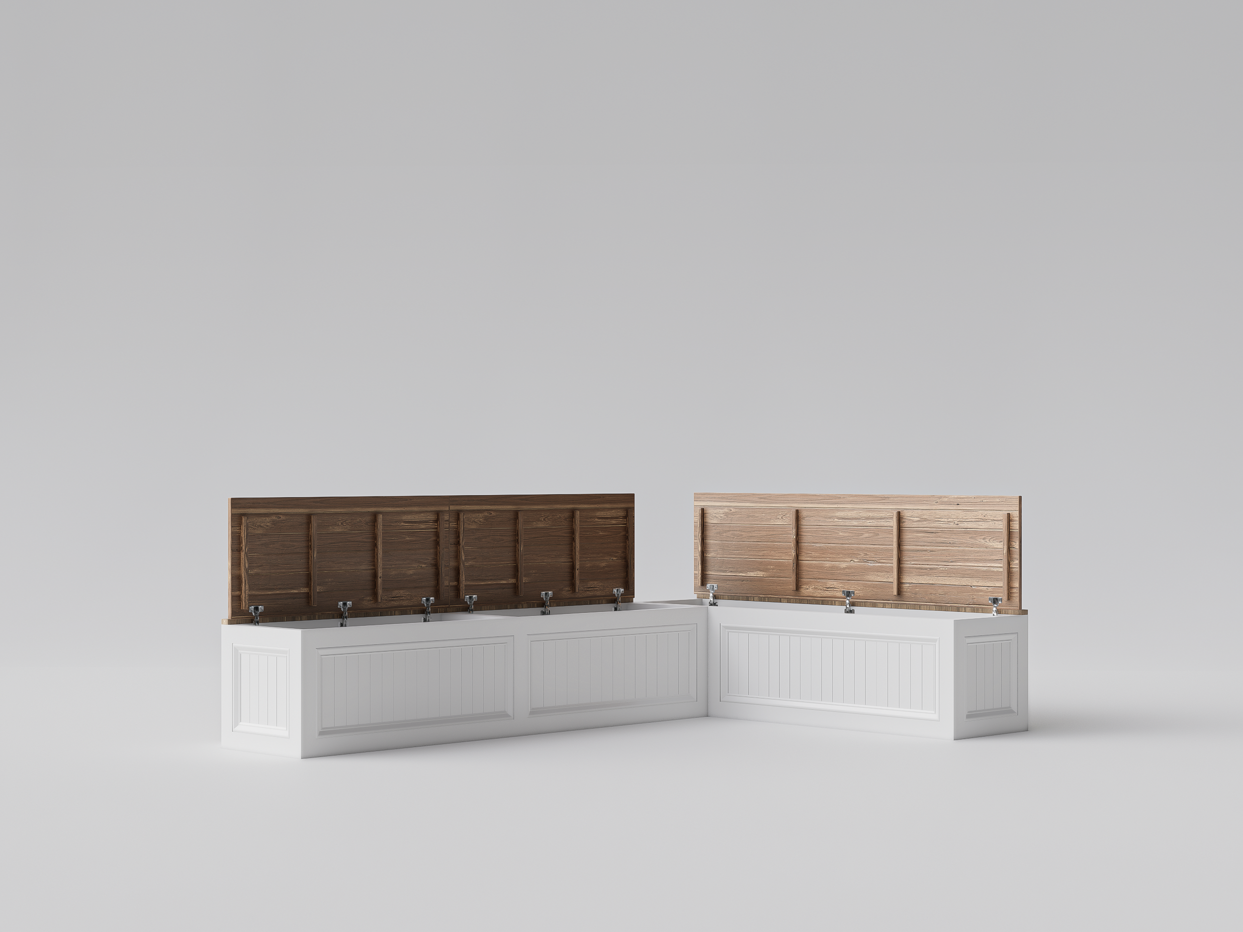 Traditional Farm Corner Bench with Storage
