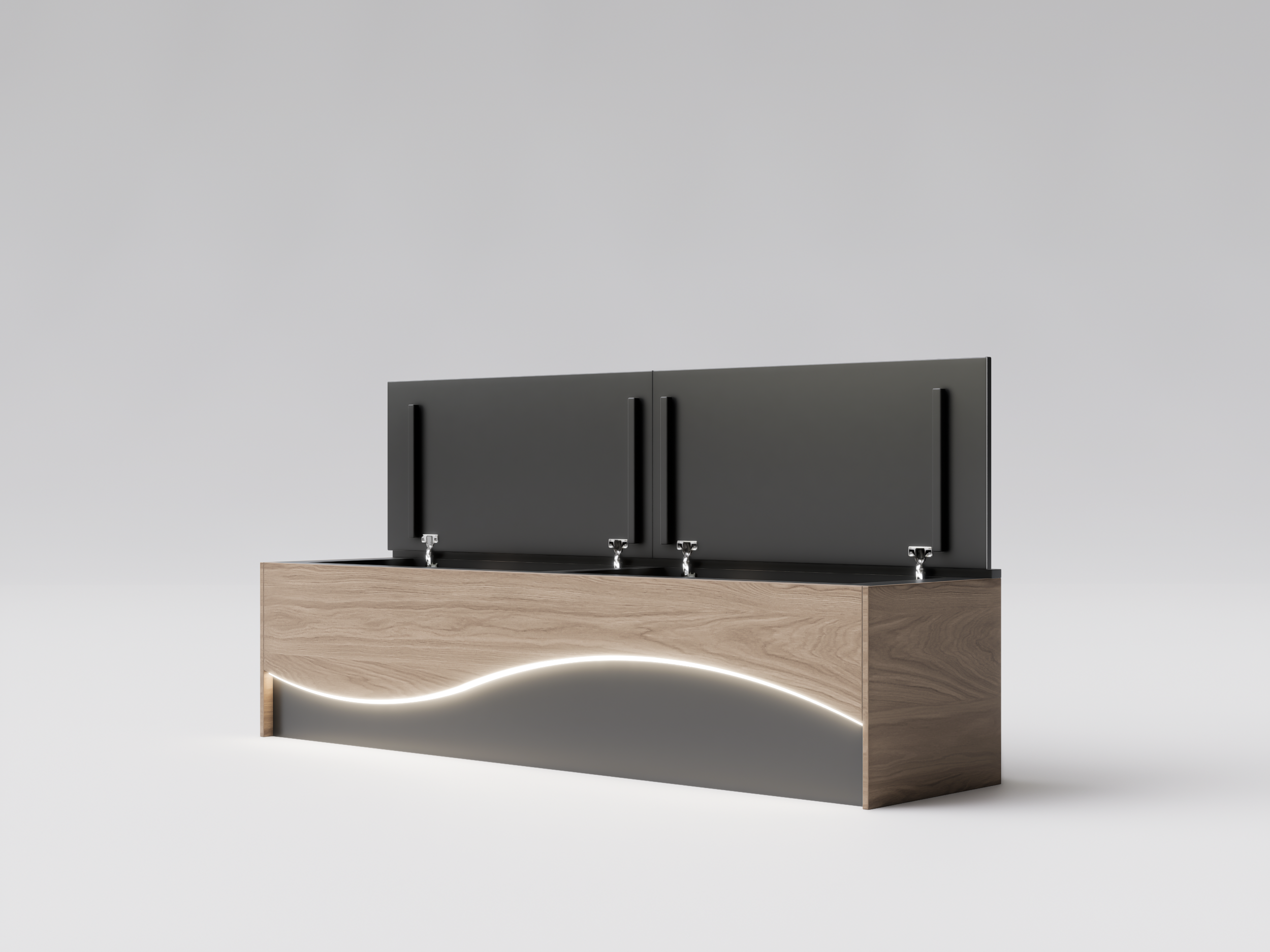 Contemporary Bench with LED Light