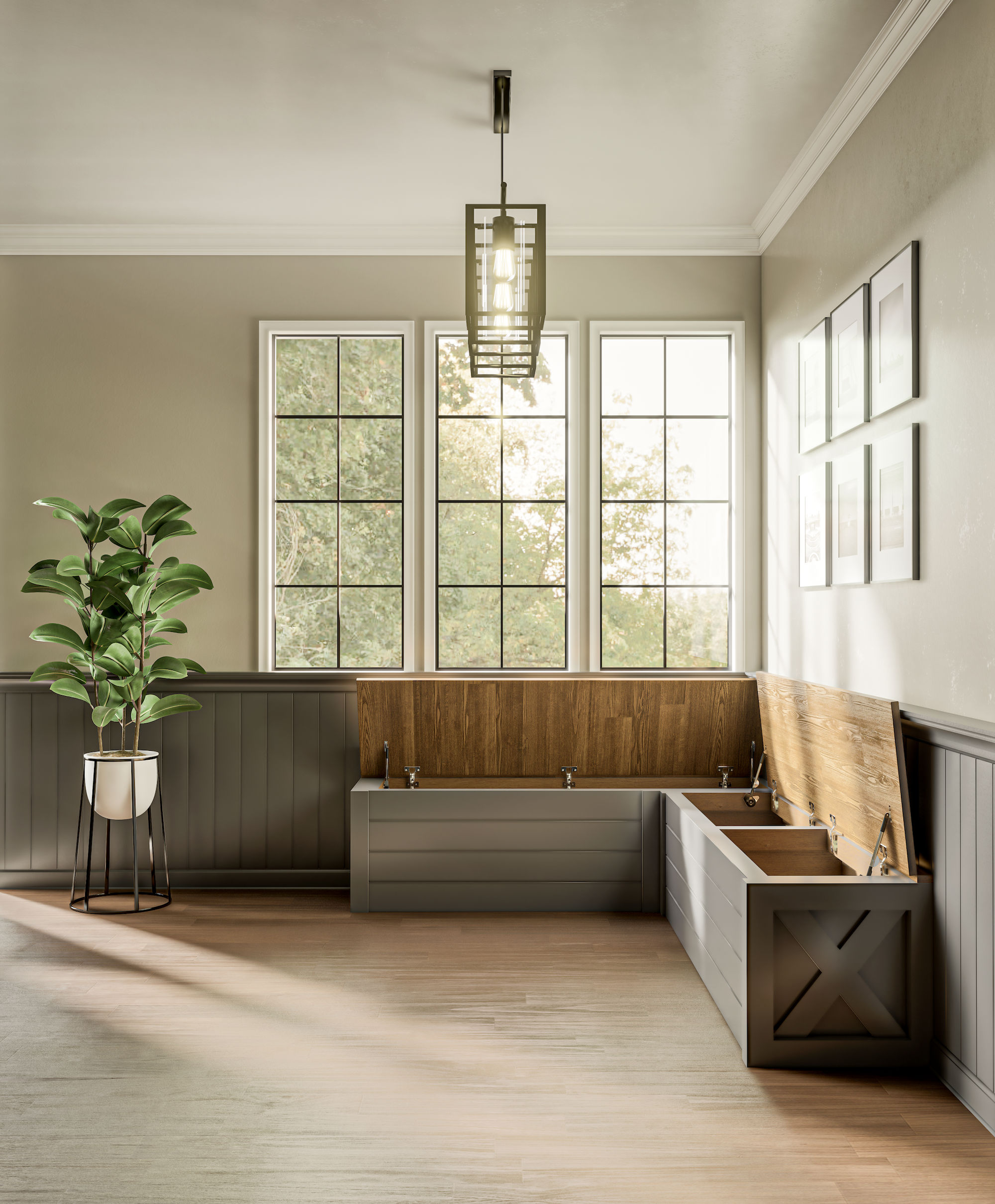 Custom Shiplap L-Shaped Corner Bench – Built-to-Order Farmhouse Style