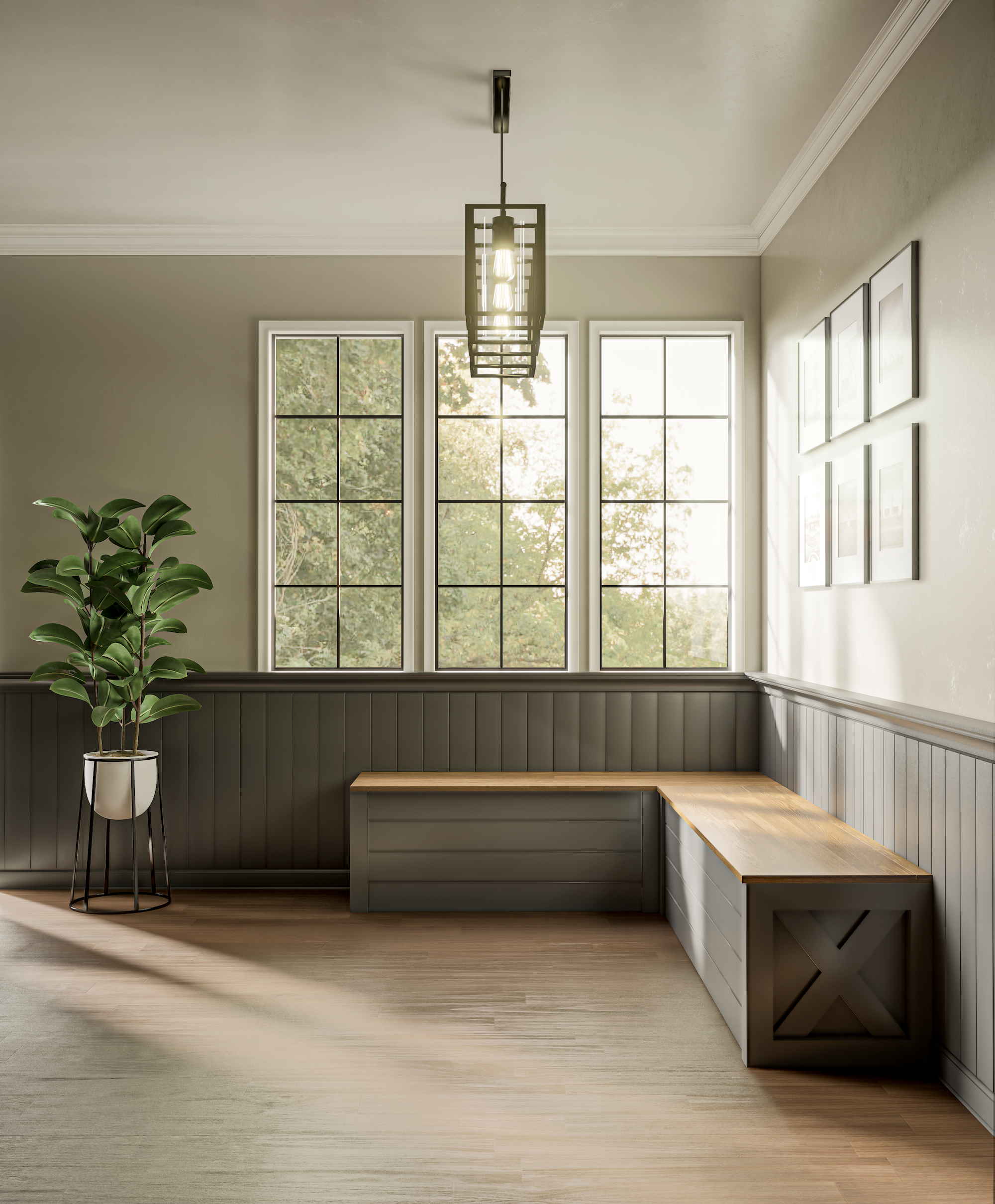 Custom Shiplap L-Shaped Corner Bench – Built-to-Order Farmhouse Style