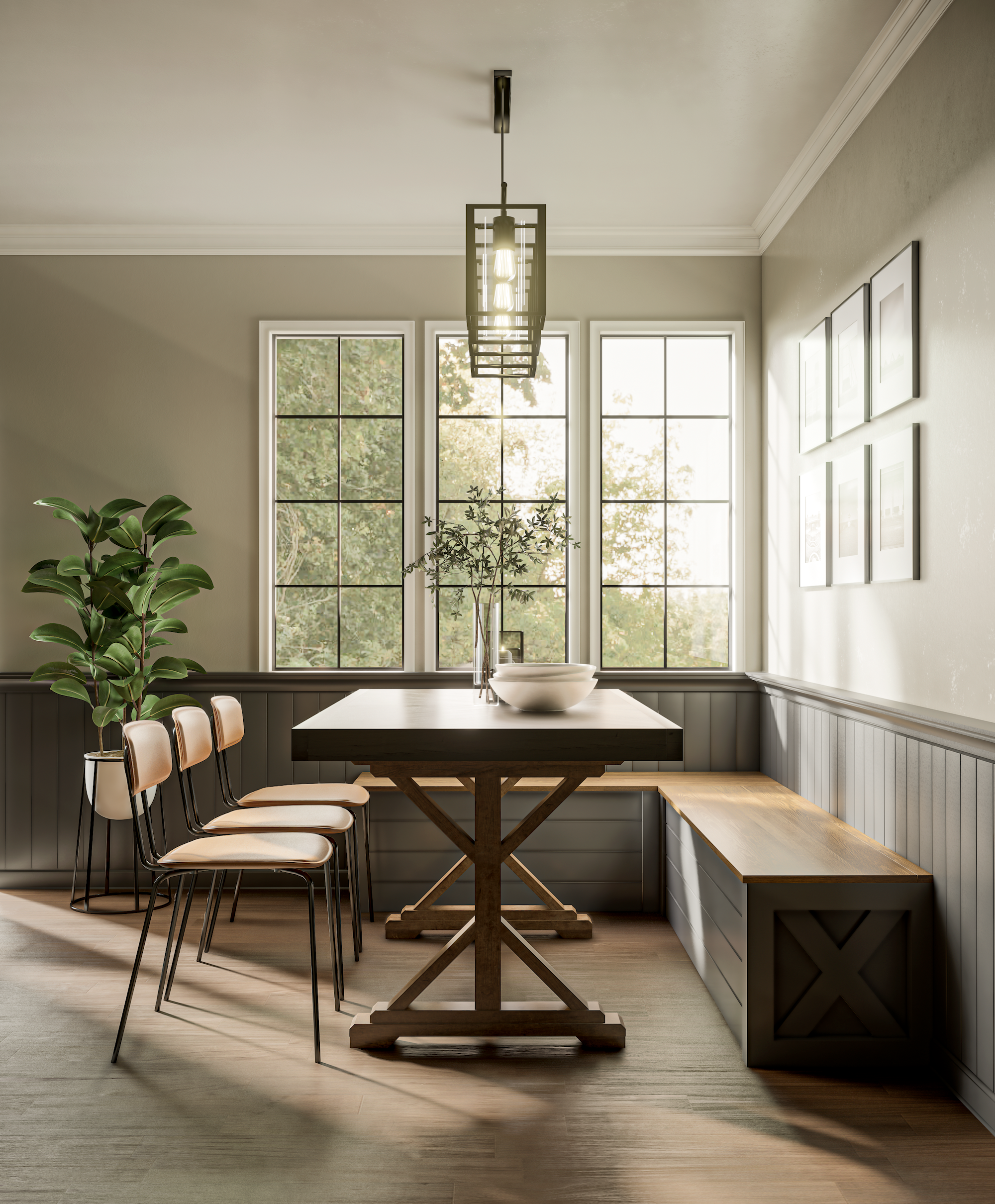 Custom Shiplap L-Shaped Corner Bench – Built-to-Order Farmhouse Style