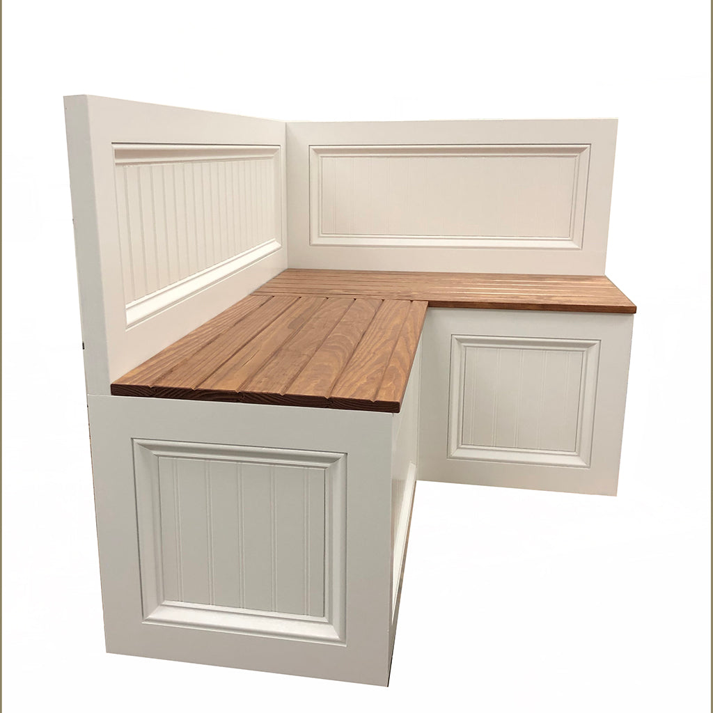 "Crafted from premium quality wood, our Farm Style Corner Bench with Backrest and Storage adds function and charm to your dining area. The built-in storage keeps your dining essentials within reach, while the backrest adds comfort and support. Ideal for cozy family dinners or hosting guests. Upgrade your dining space with our Farm Style Corner Bench today!"
