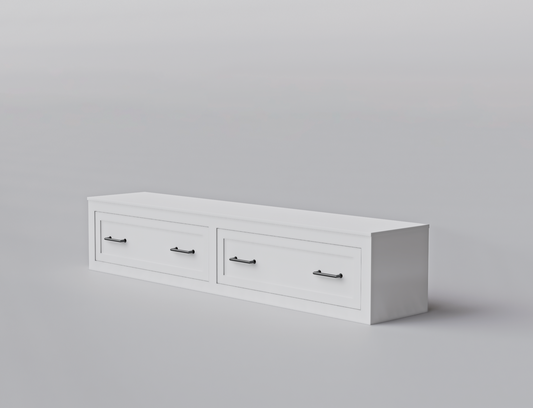 Straight Bench, Shaker Style with Front Drawers
