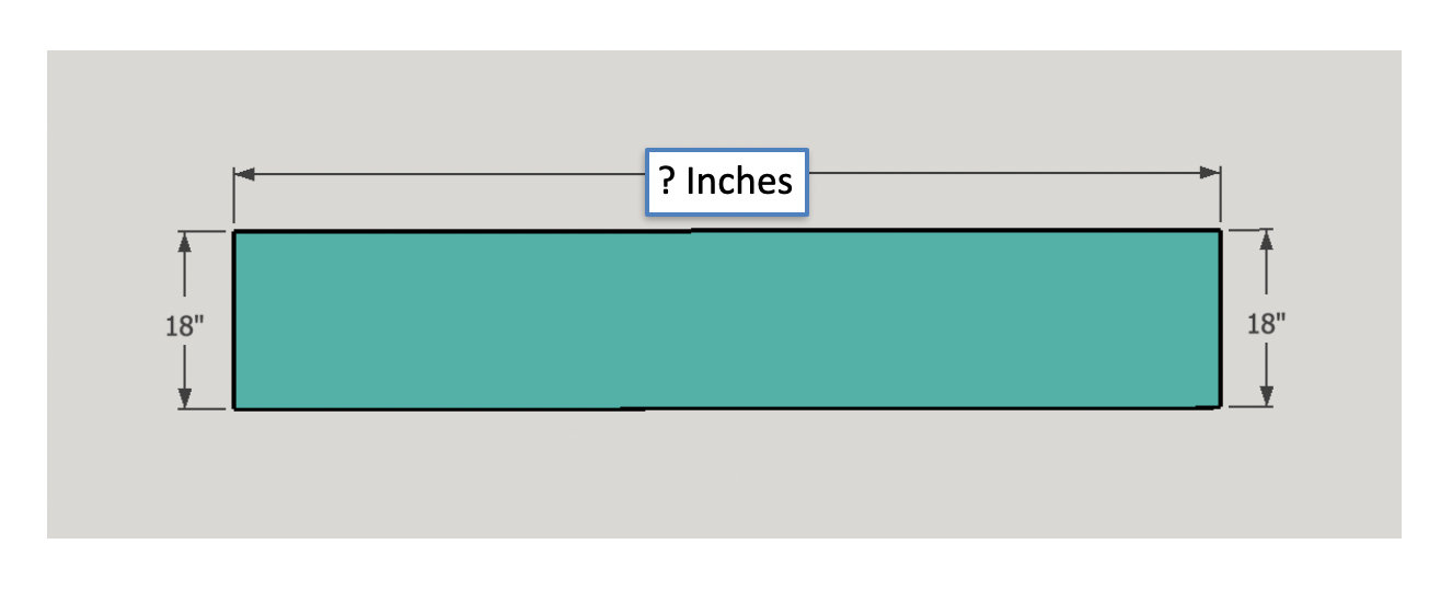 Illustration showing where to measure the length to design and build an straight bench